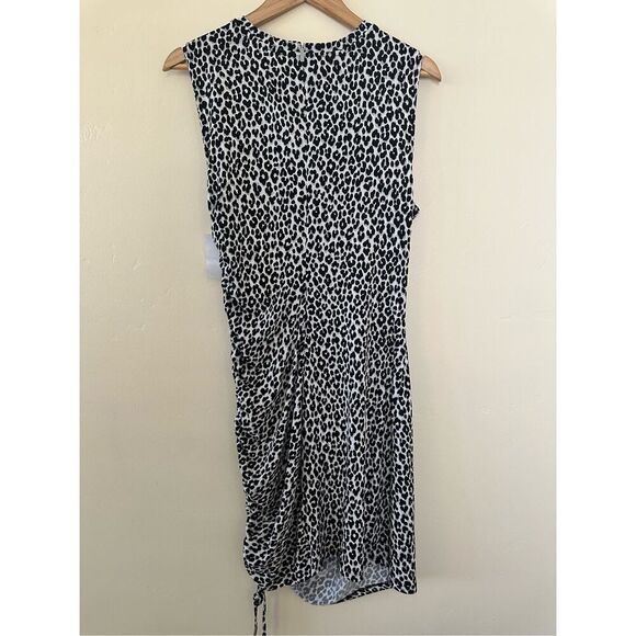 Michael Kors Black and White Cinch Side Animal Print Dress Size Large - Picture 5 of 5